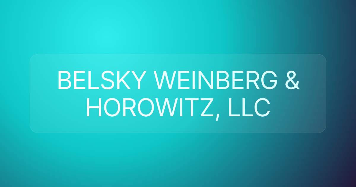 BELSKY WEINBERG & HOROWITZ, LLC