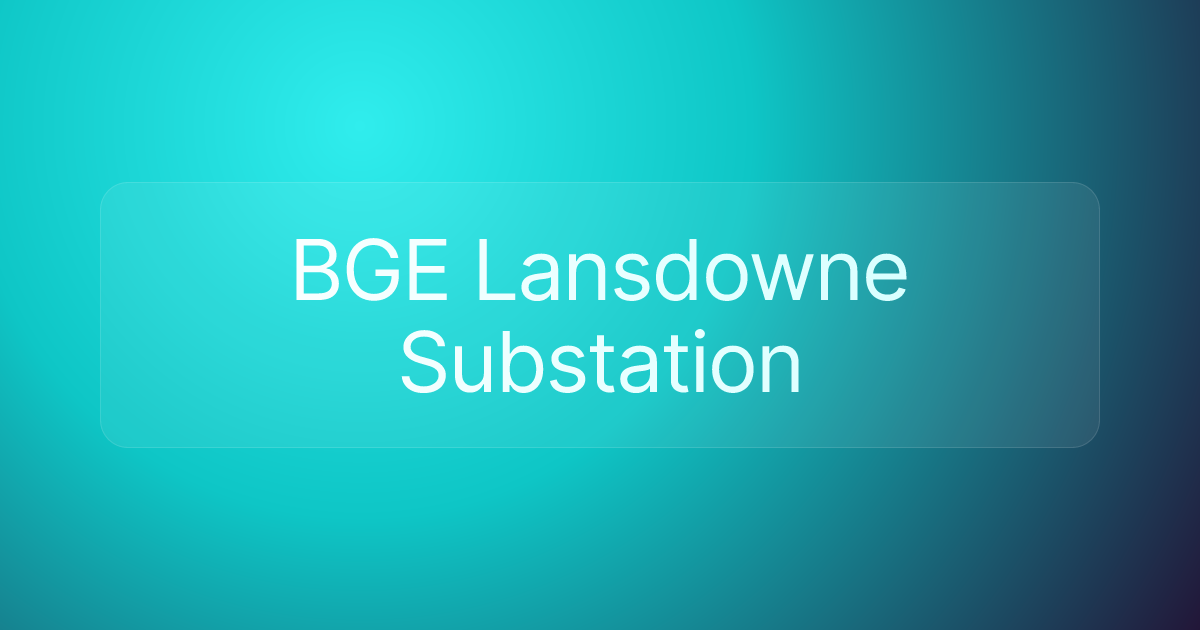 BGE Lansdowne Substation