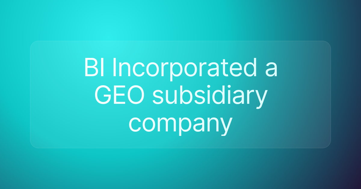 BI Incorporated a GEO subsidiary company