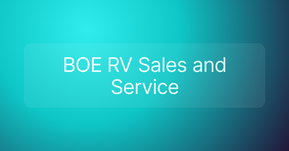 BOE RV Sales and Service