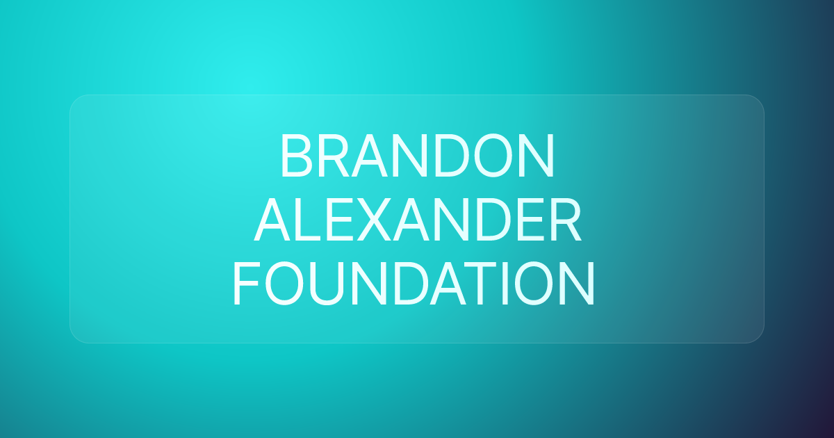 BRANDON ALEXANDER FOUNDATION