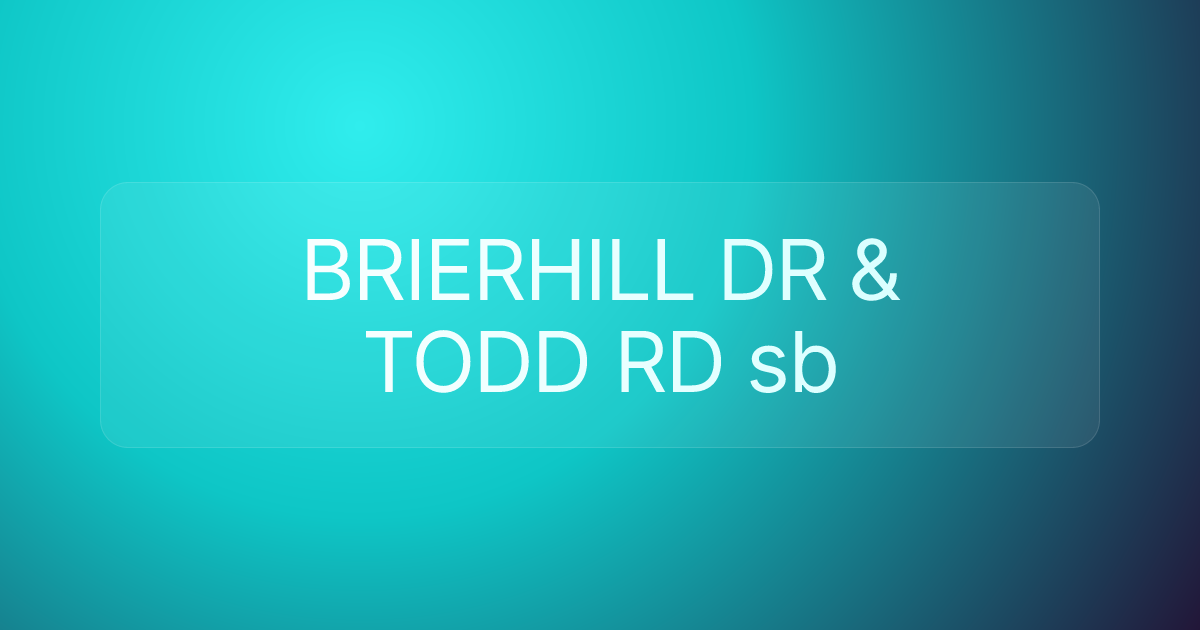 BRIERHILL DR & TODD RD sb