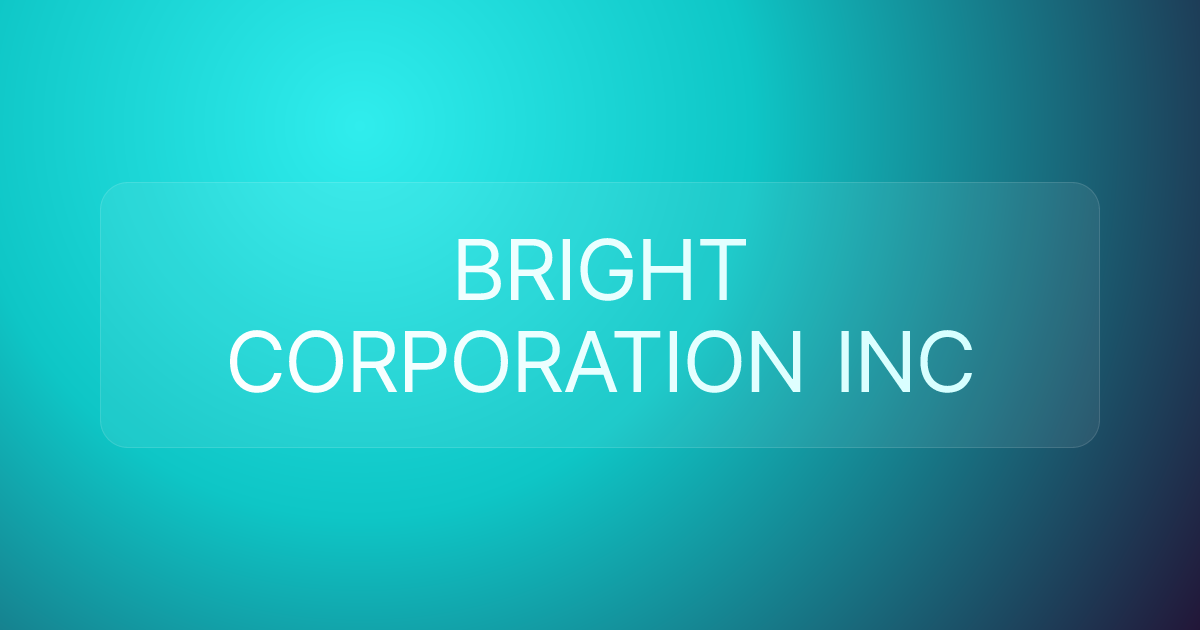 BRIGHT CORPORATION INC