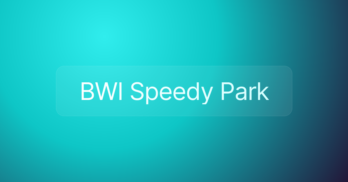 BWI Speedy Park