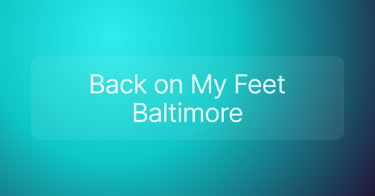Back on My Feet Baltimore