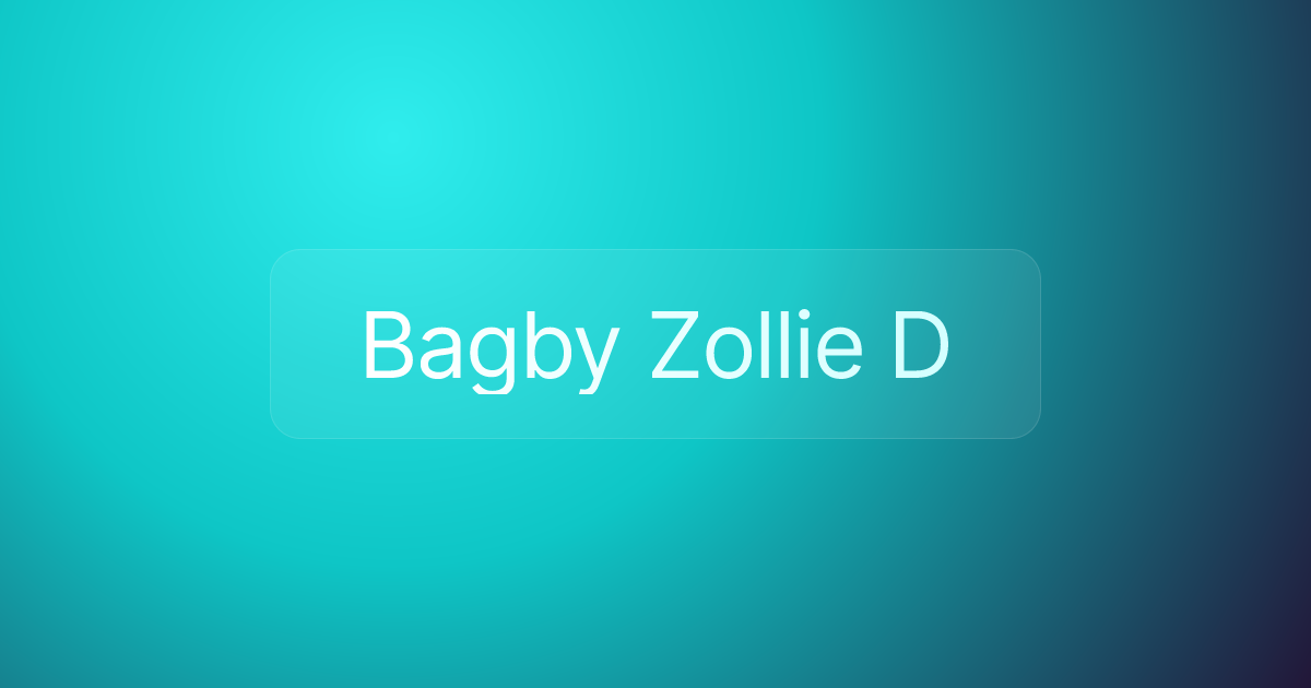 Bagby Zollie D