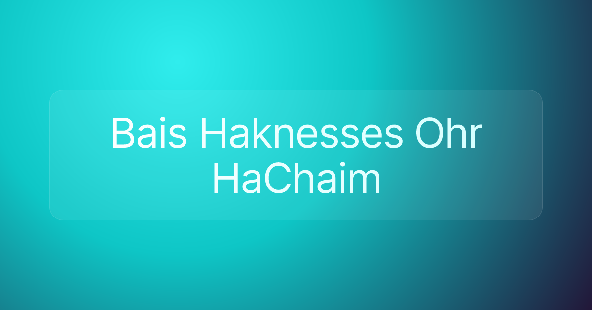 Bais Haknesses Ohr HaChaim
