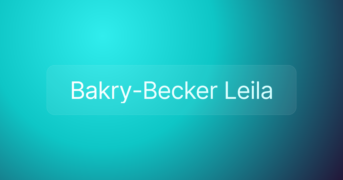 Bakry-Becker Leila