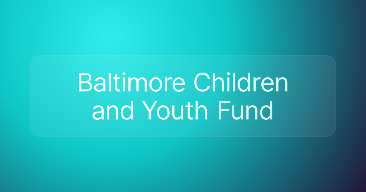 Baltimore Children and Youth Fund