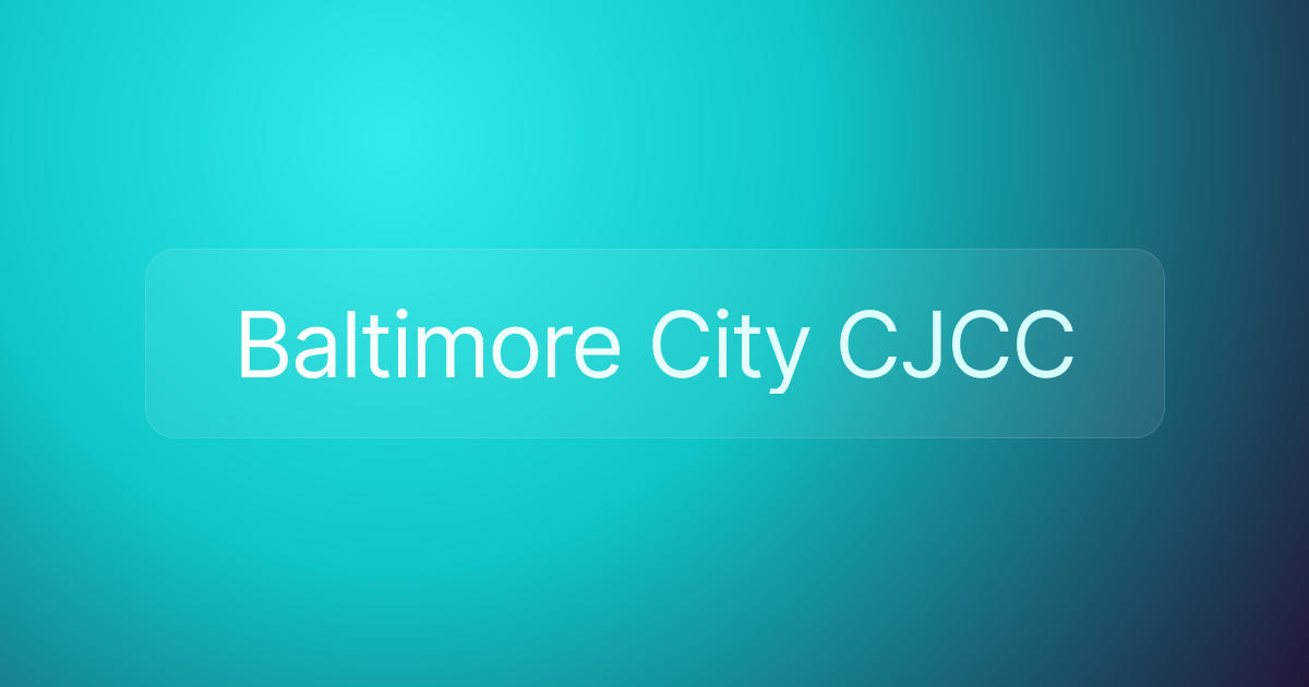 Baltimore City CJCC