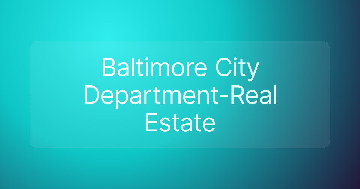 Baltimore City Department-Real Estate