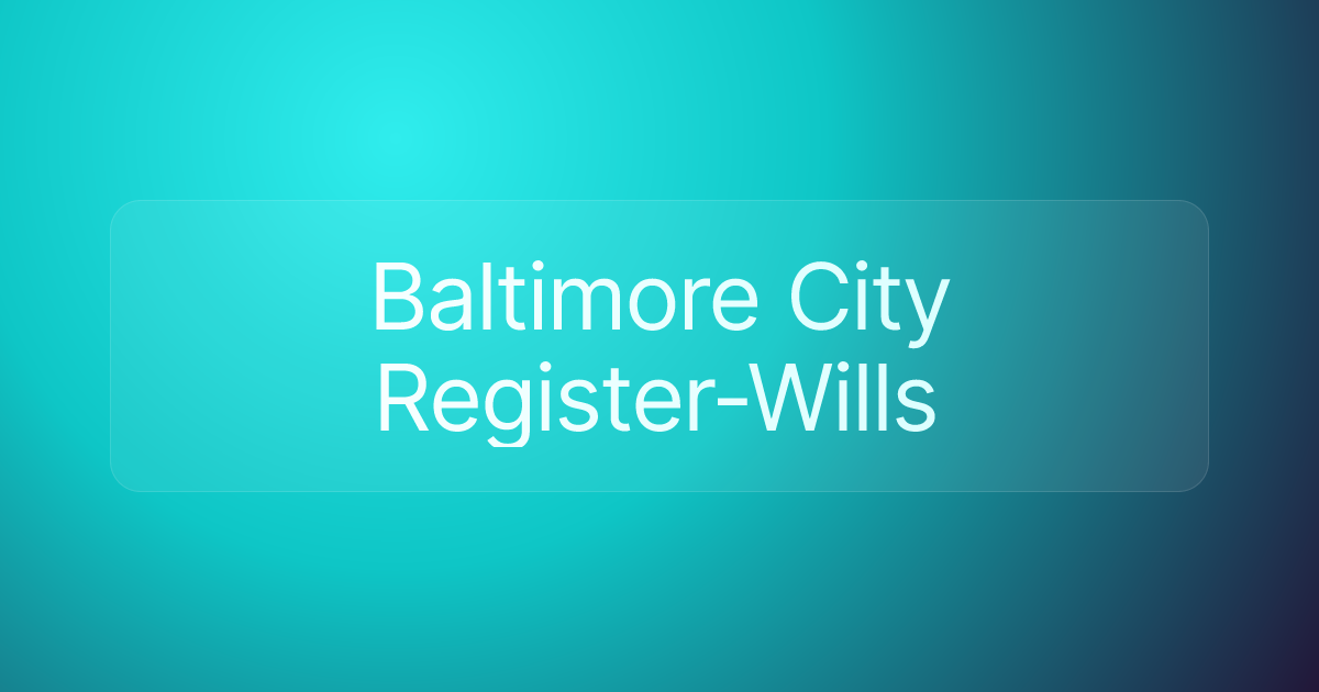Baltimore City Register-Wills