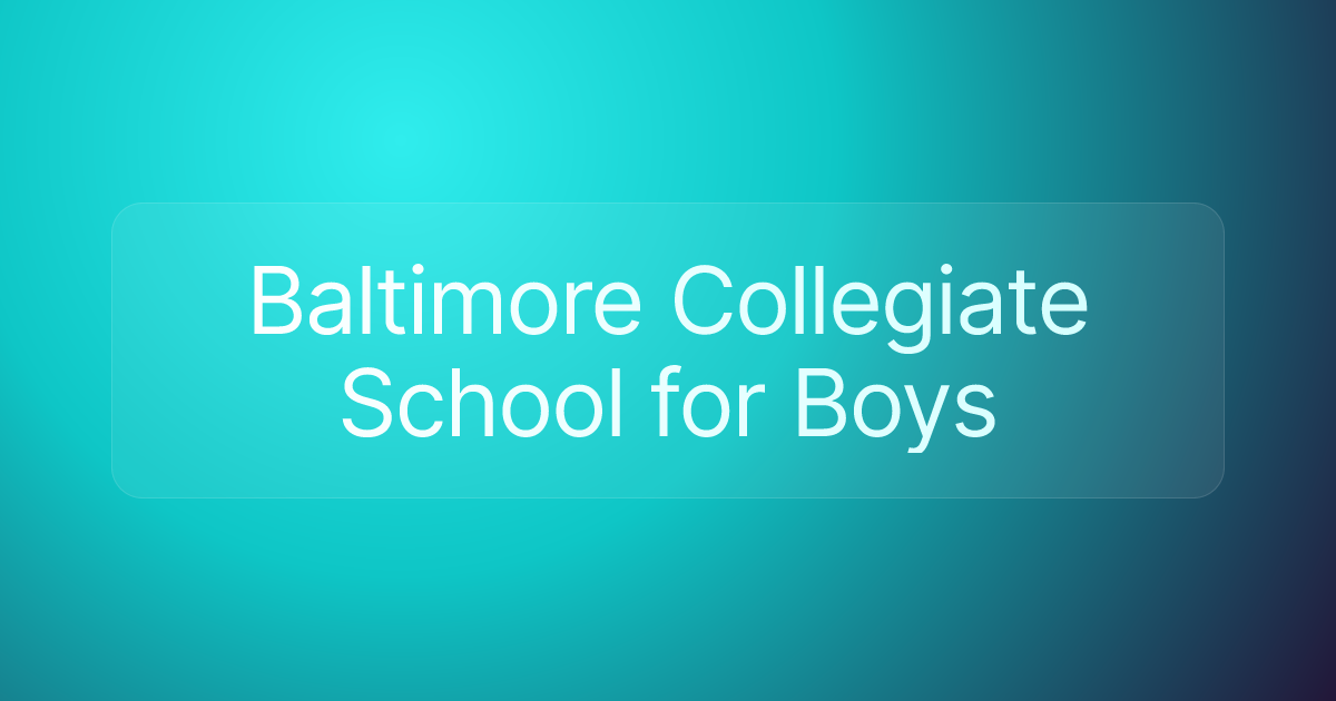 Baltimore Collegiate School for Boys