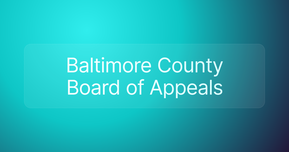 Baltimore County Board of Appeals