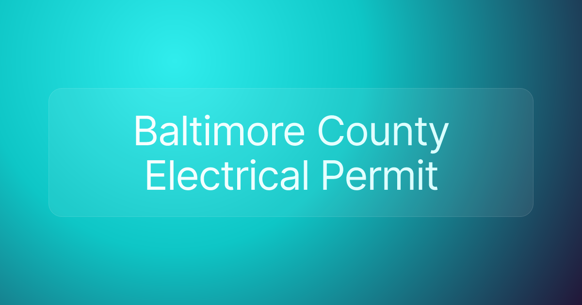 Baltimore County Electrical Permit