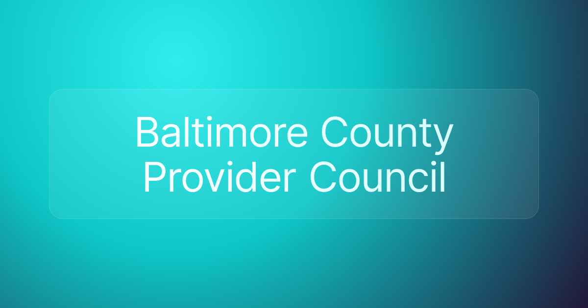 Baltimore County Provider Council