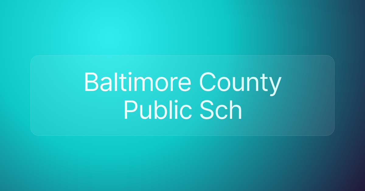 Baltimore County Public Sch