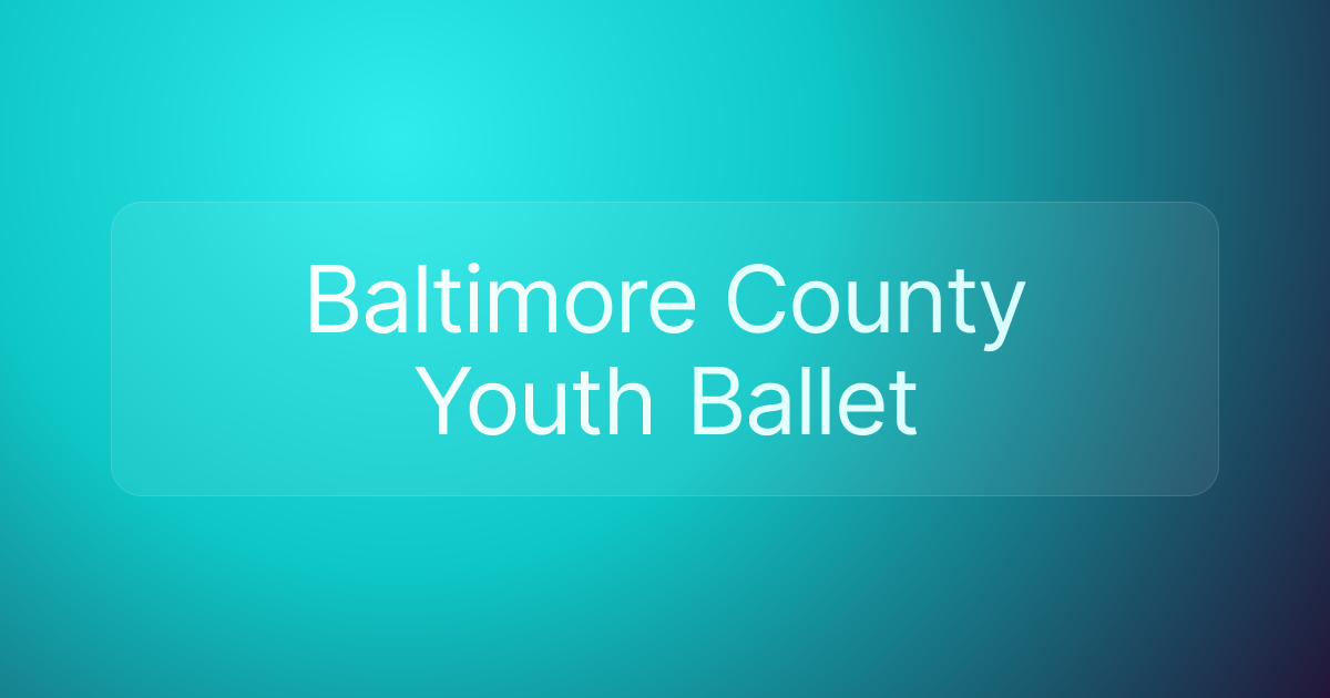 Baltimore County Youth Ballet
