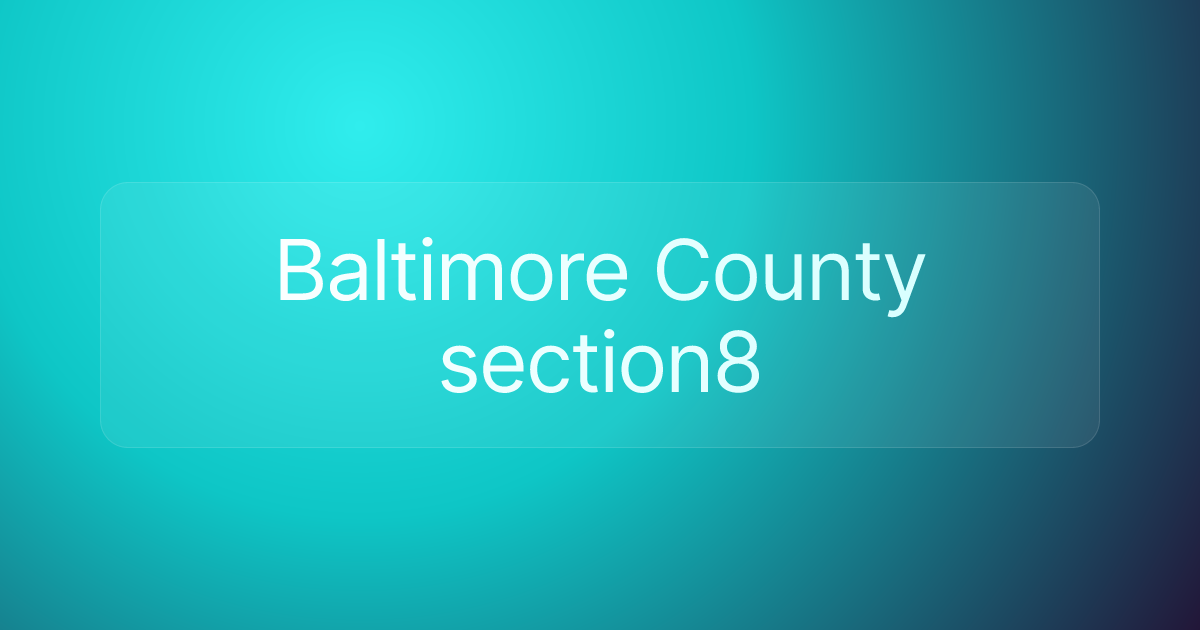 Baltimore County section8