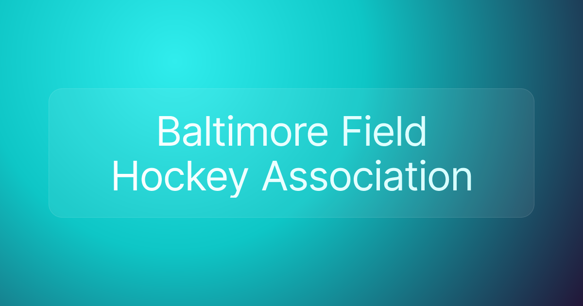 Baltimore Field Hockey Association