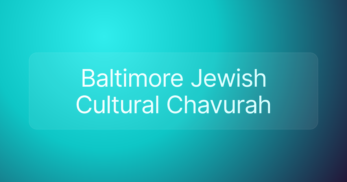 Baltimore Jewish Cultural Chavurah