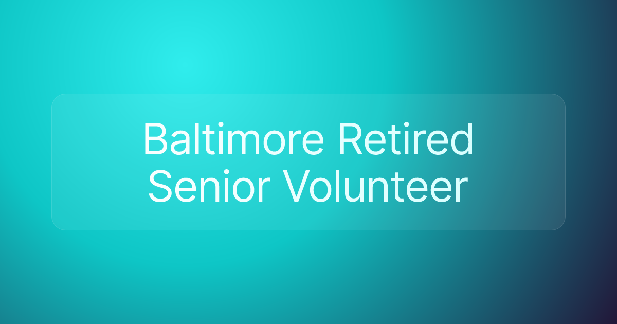 Baltimore Retired Senior Volunteer