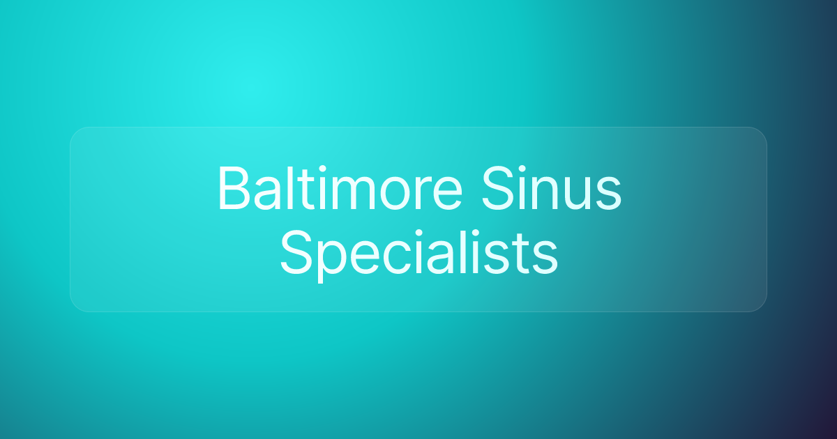 Baltimore Sinus Specialists