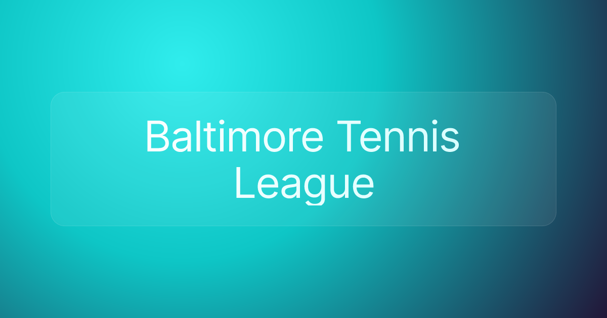Baltimore Tennis League