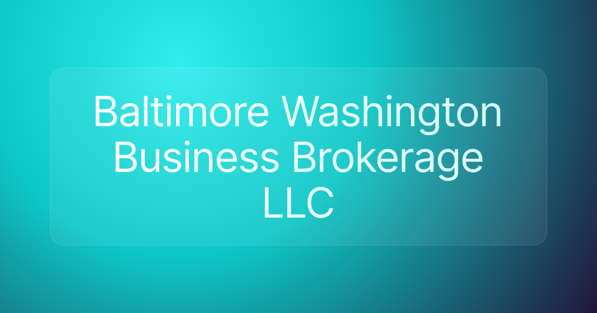 Baltimore Washington Business Brokerage LLC