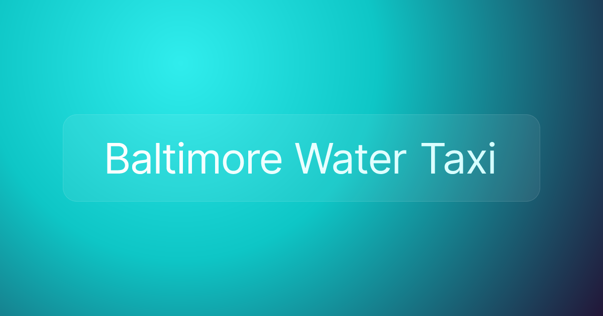 Baltimore Water Taxi