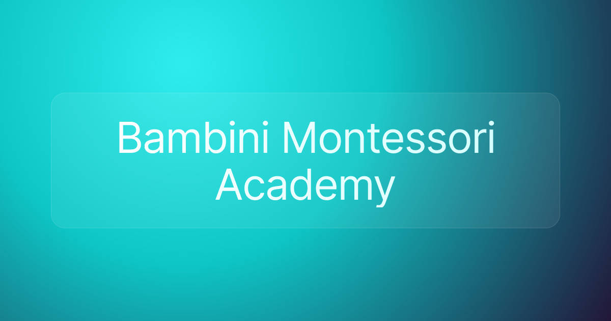 Bambini Montessori Academy