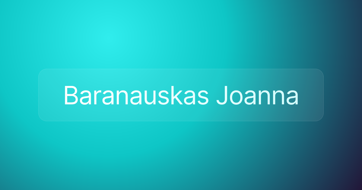 Baranauskas Joanna