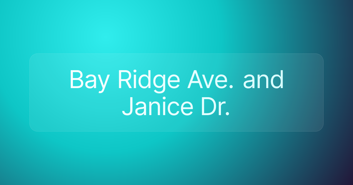 Bay Ridge Ave. and Janice Dr.