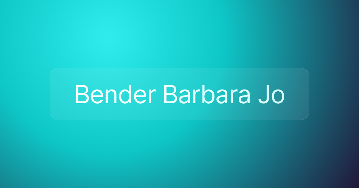 Bender Barbara Jo