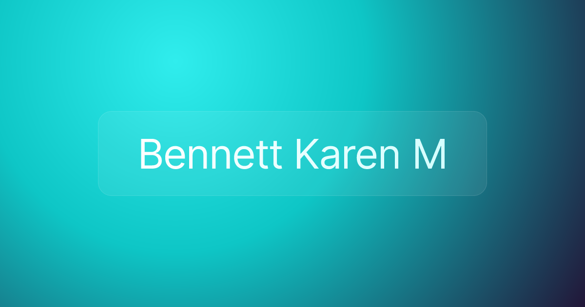 Bennett Karen M