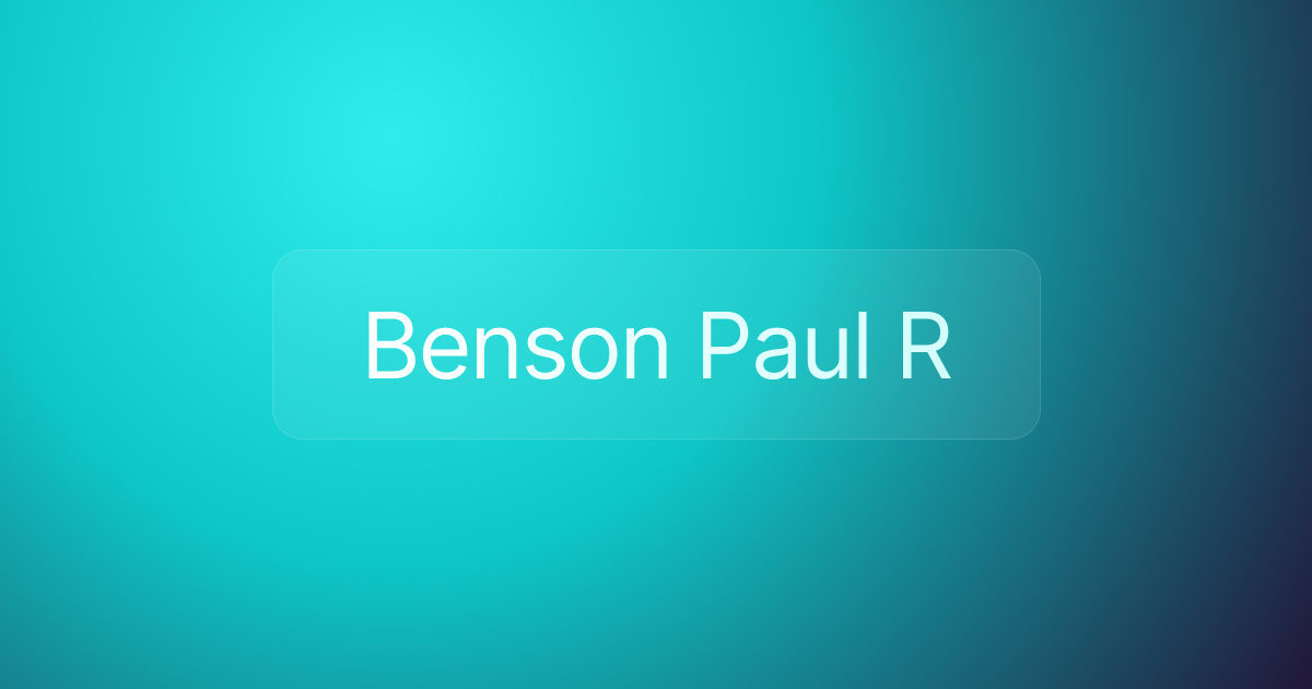 Benson Paul R