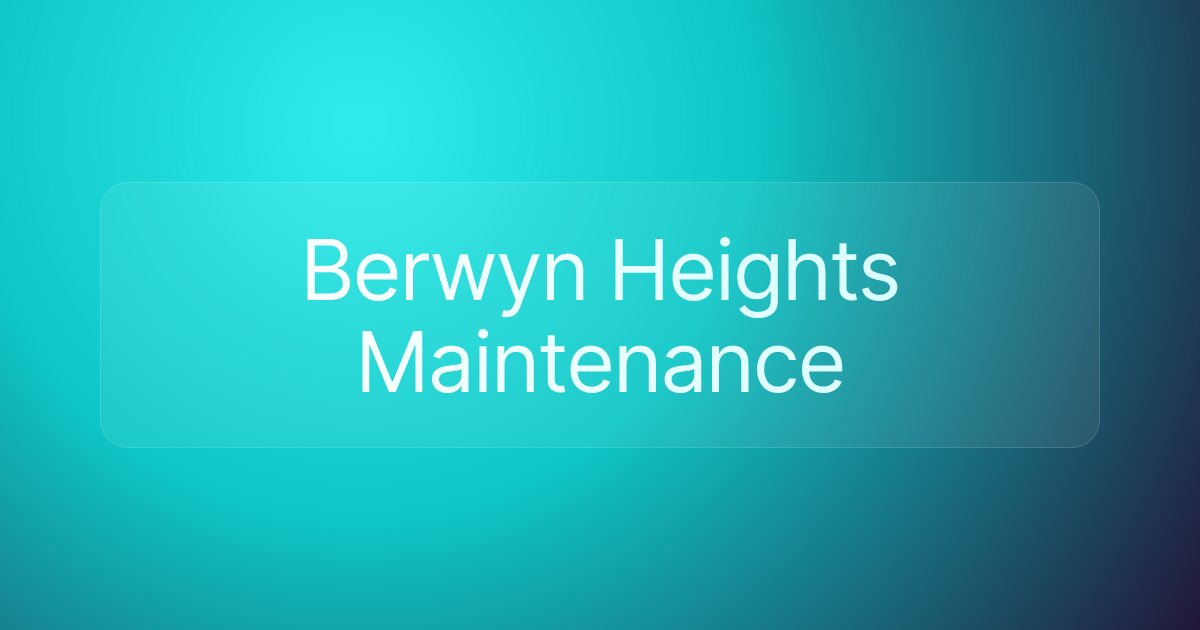 Berwyn Heights Maintenance