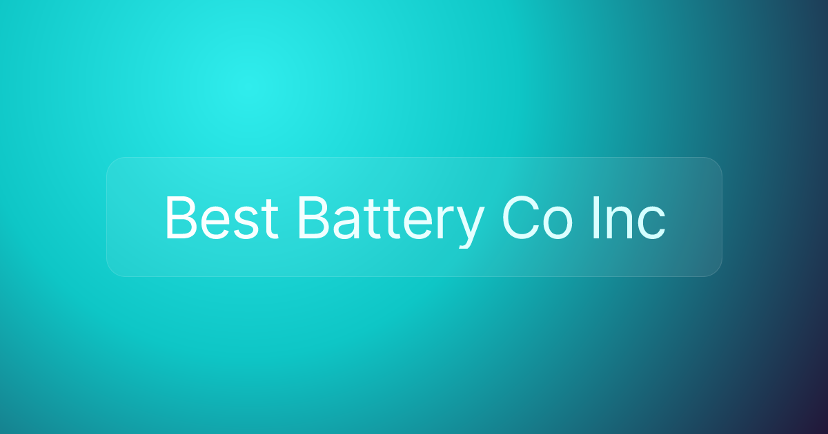 Best Battery Co Inc