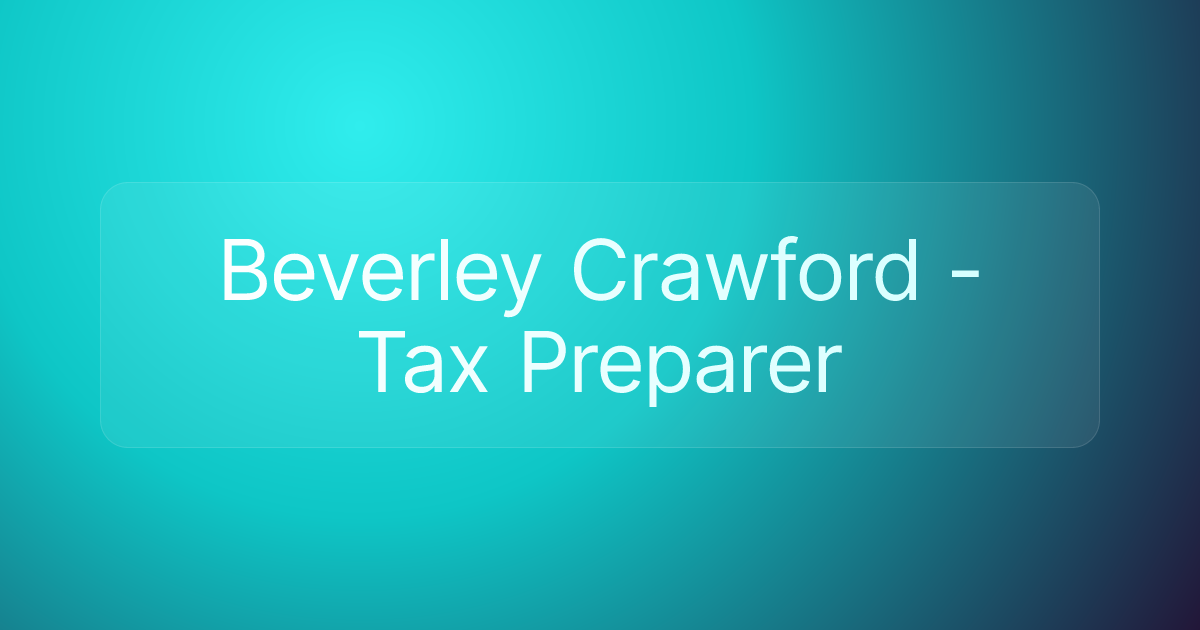 Beverley Crawford - Tax Preparer