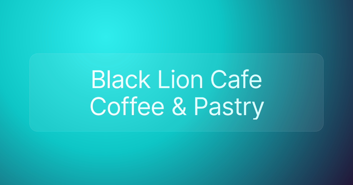 Black Lion Cafe Coffee & Pastry