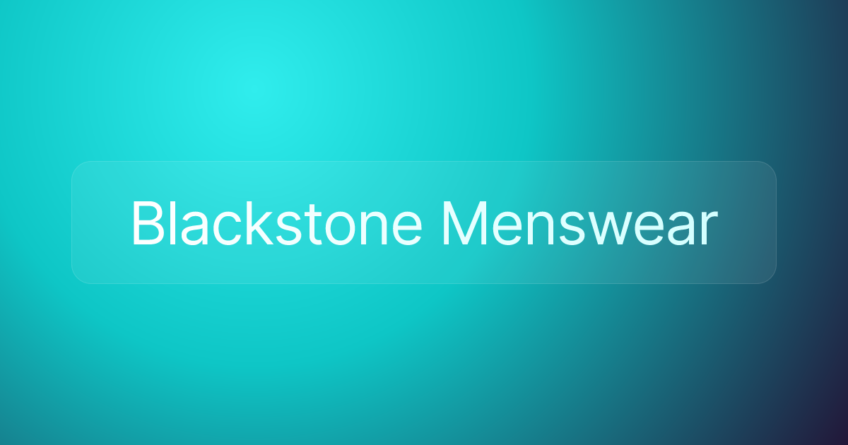 Blackstone Menswear