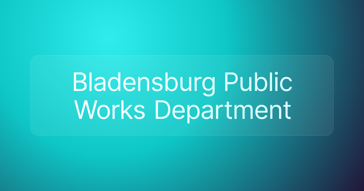 Bladensburg Public Works Department