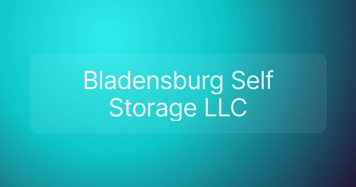 Bladensburg Self Storage LLC