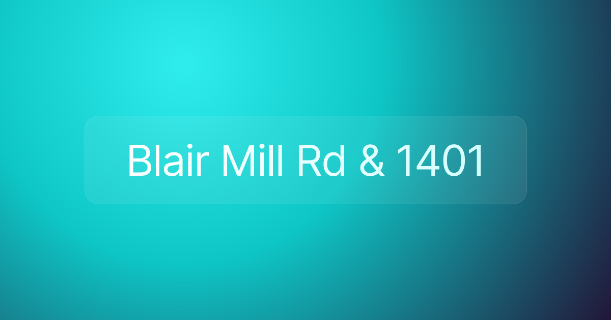 Blair Mill Rd & 1401