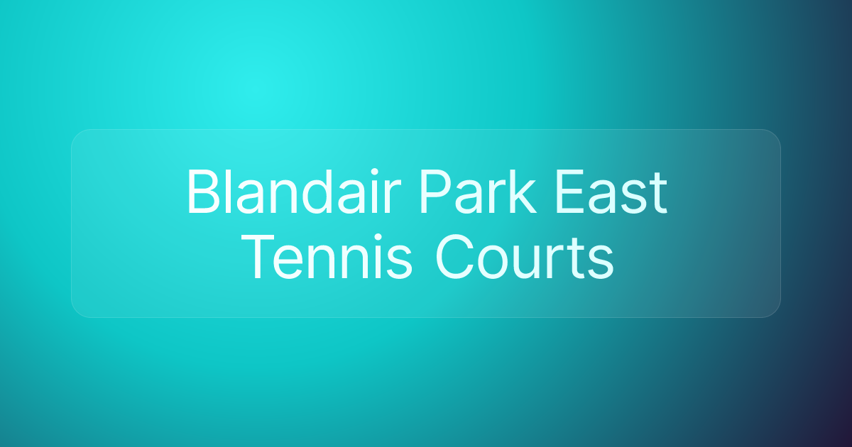 Blandair Park East Tennis Courts
