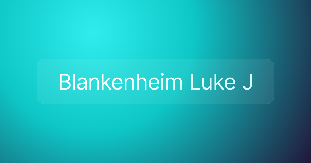 Blankenheim Luke J