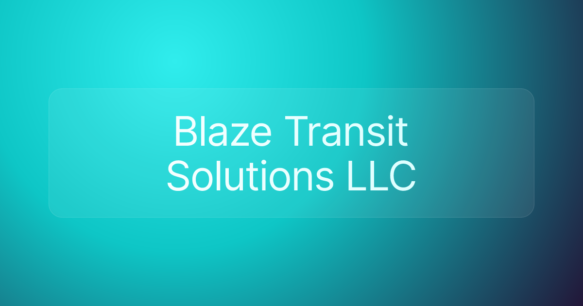 Blaze Transit Solutions LLC