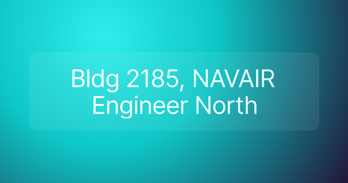 Bldg 2185, NAVAIR Engineer North