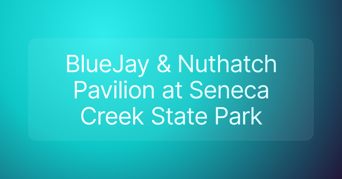 BlueJay & Nuthatch Pavilion at Seneca Creek State Park