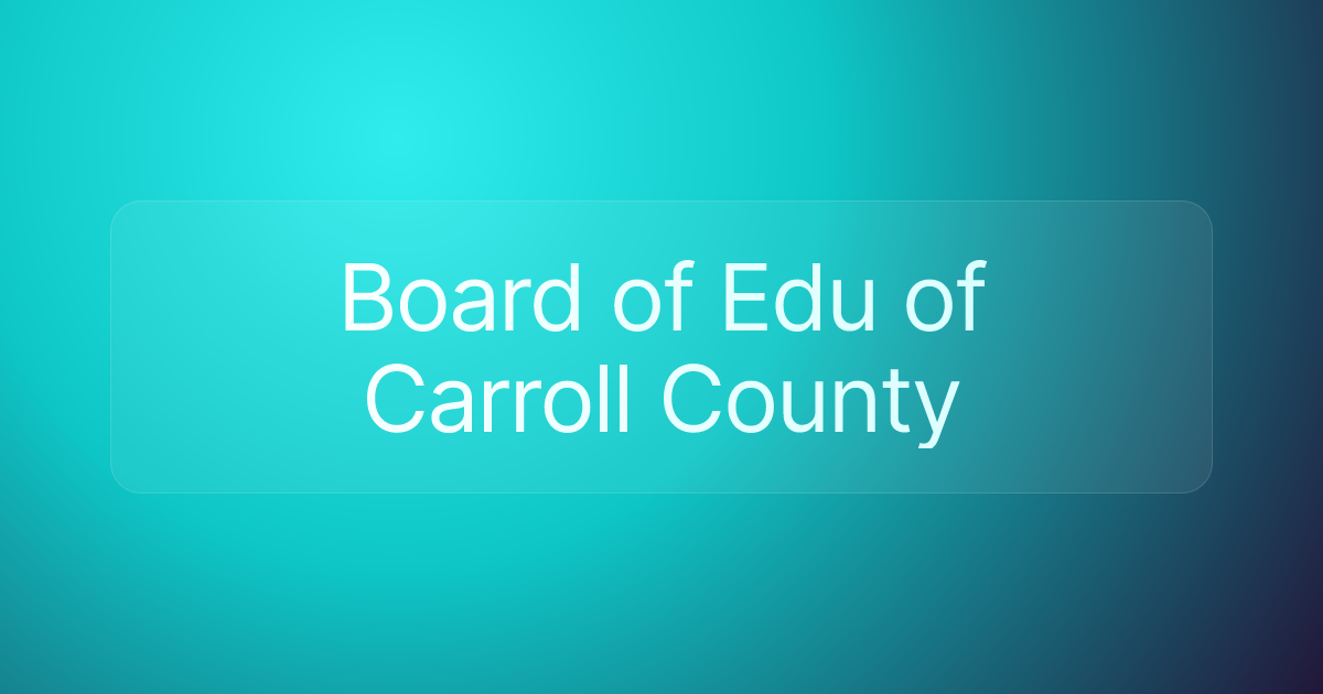 Board of Edu of Carroll County